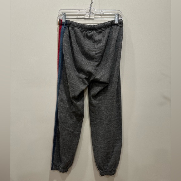 Aviator Nation 5 Stripe Sweatpants Heather Gray Large *Flawed - Picture 4 of 9